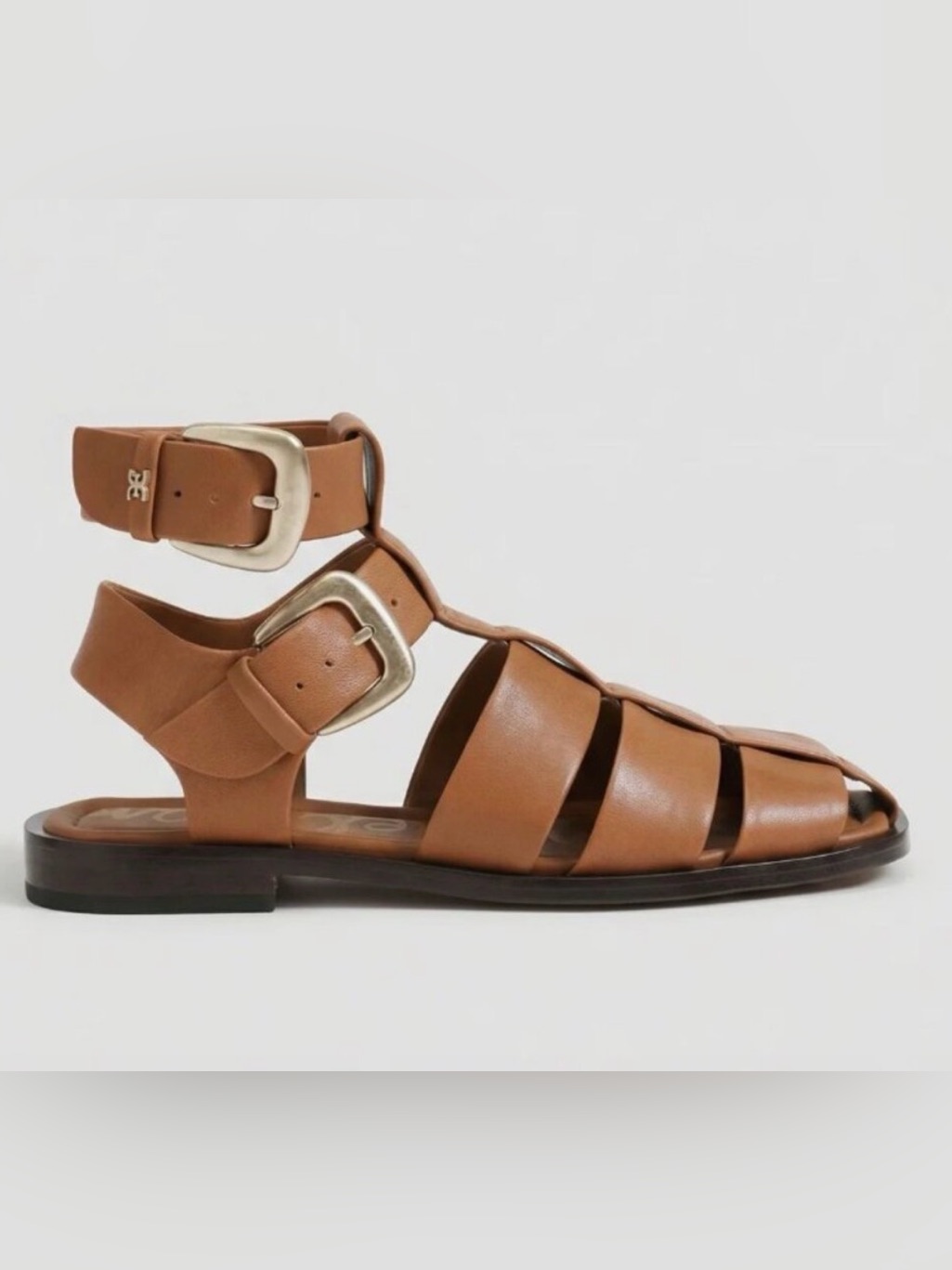 Sam Edelman Dawn Ankle Buckle Sandal Size Us 7 Bleached Beechwood Weave